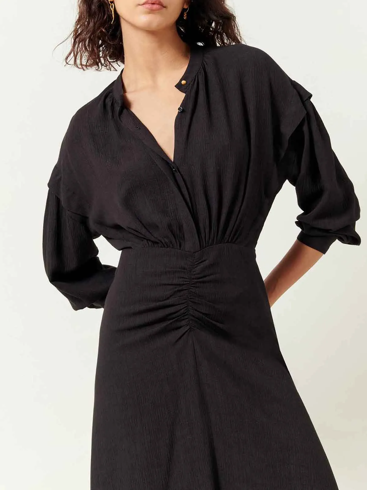 Lina Roush Dress – Black sold by iris product image thumbnail 2