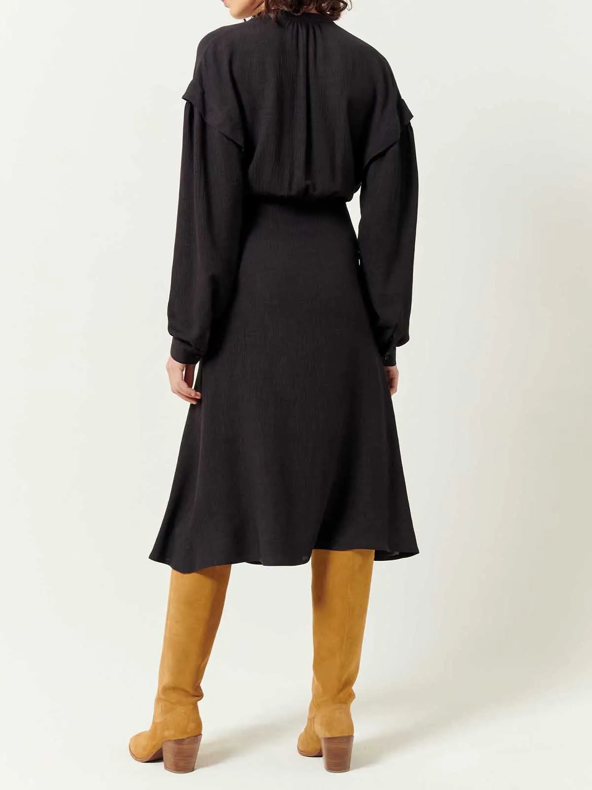 Lina Roush Dress – Black sold by iris product image thumbnail 3