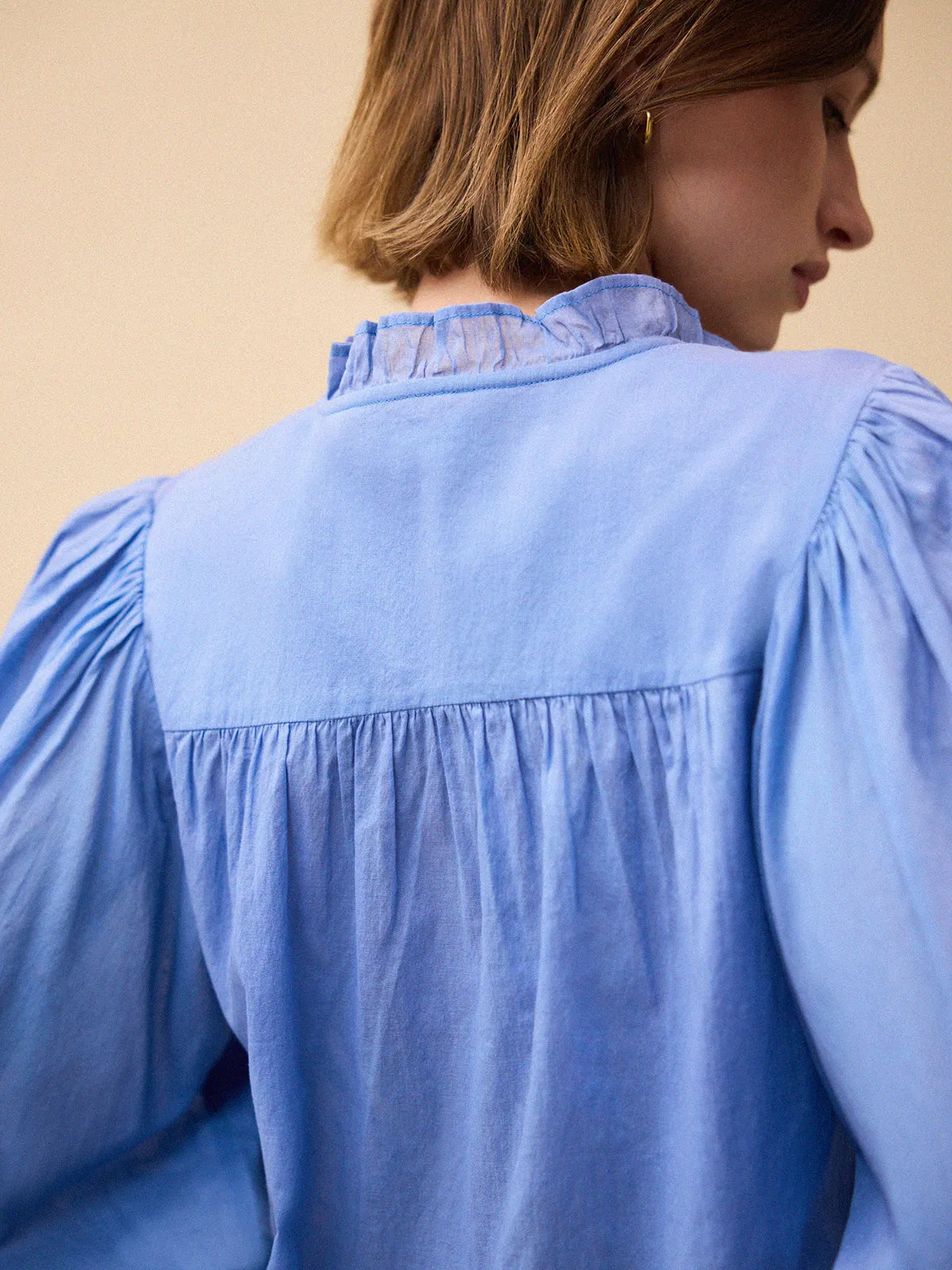 Frankie Voile Blouse - Blue sold by iris product image thumbnail 3