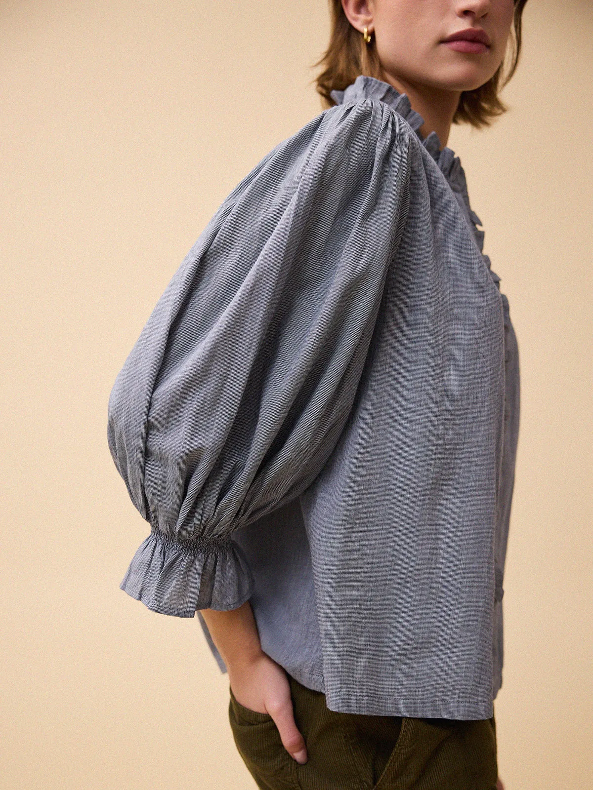 Frankie Mini Gingham Blouse - Grey sold by iris product image thumbnail 2