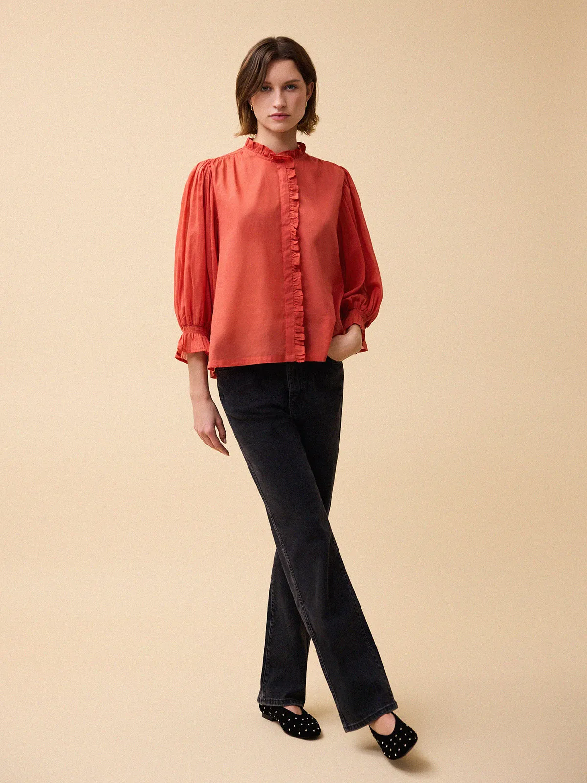 Frankie Voile Blouse - Red sold by iris product image thumbnail 3