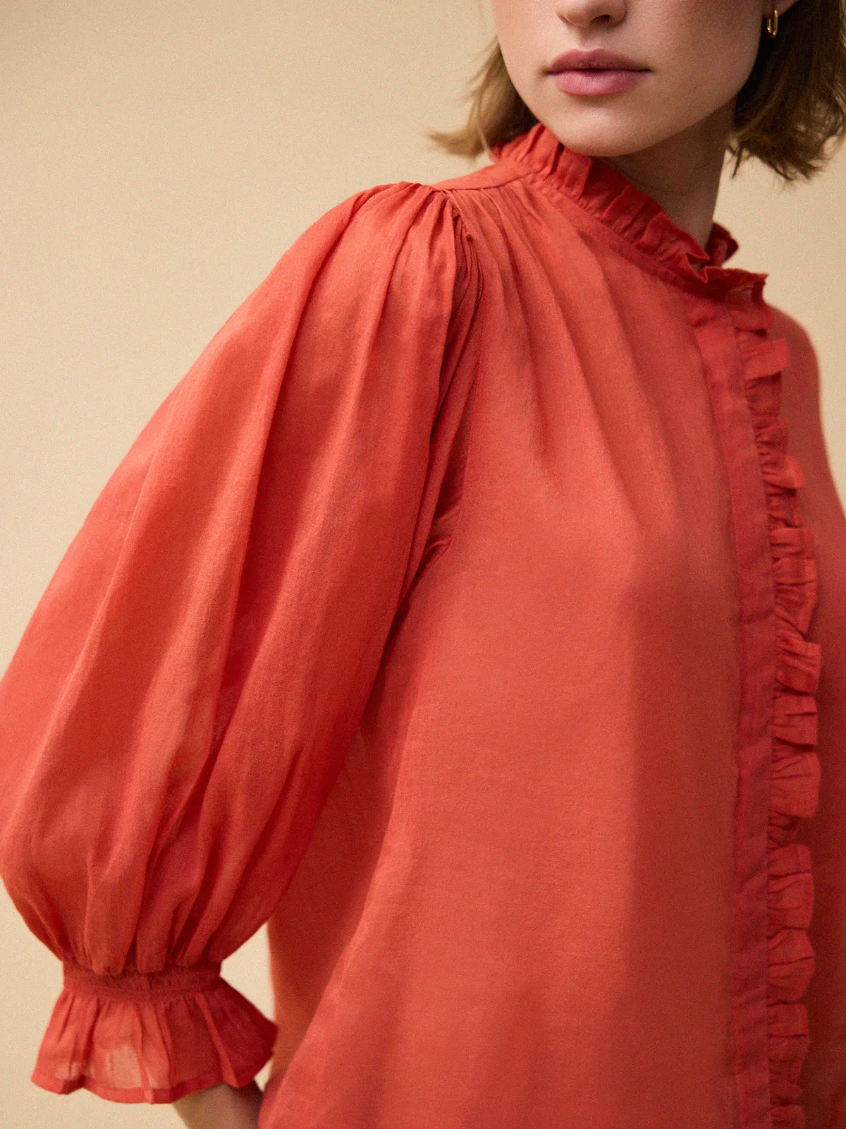 Frankie Voile Blouse - Red sold by iris