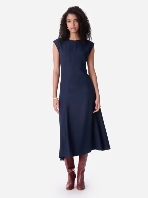 Enea Asymmetric Dress - Navy made by Vanessa Bruno