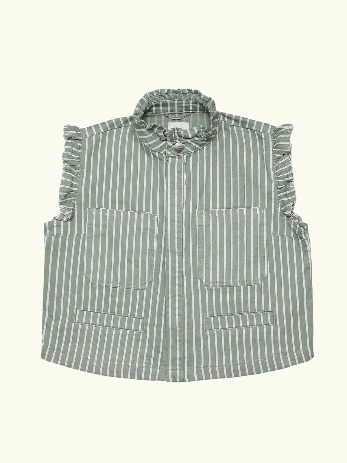 Pablo Striped Waistcoat - Moss Green sold by iris product image thumbnail 5