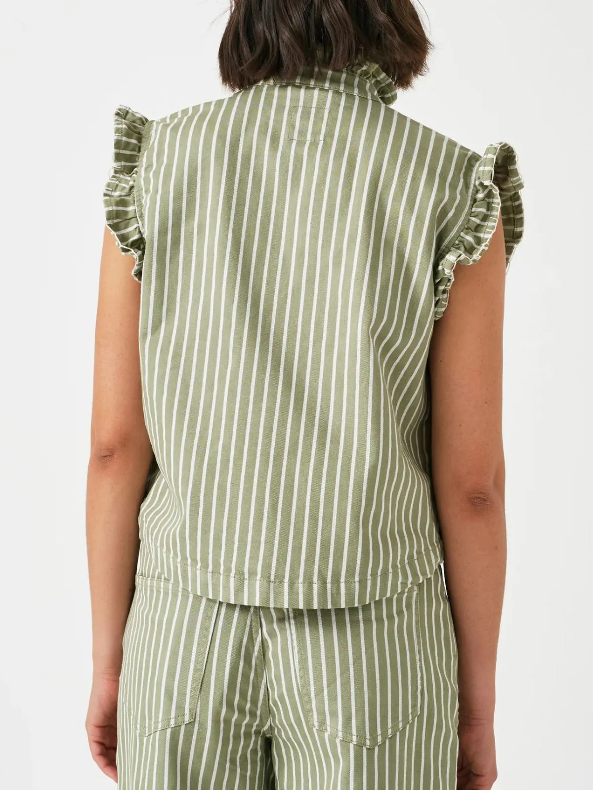 Pablo Striped Waistcoat - Moss Green sold by iris product image thumbnail 4