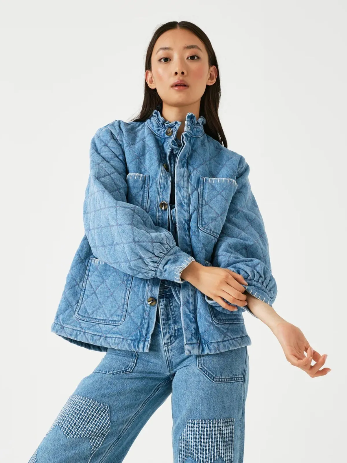 Quilted Pablo Jacket - Denim sold by iris