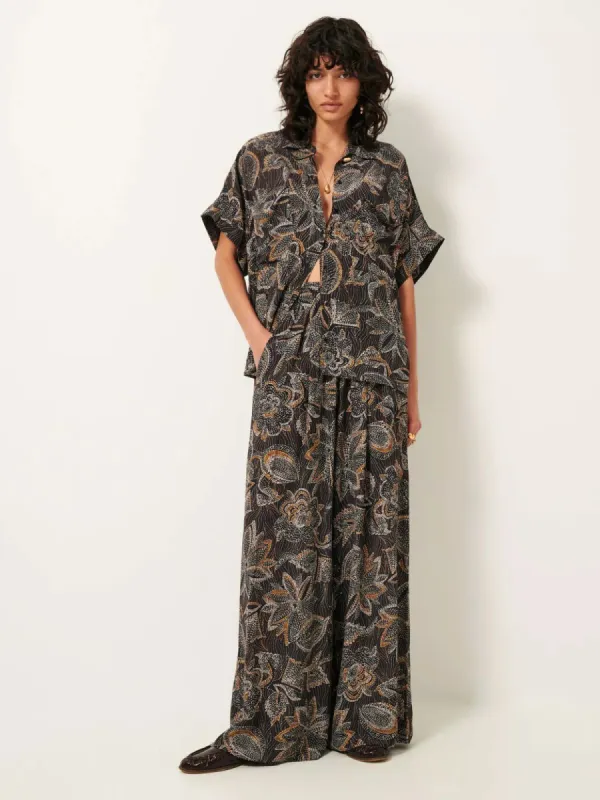 Cheryl Print Trousers - Black made by Sessun