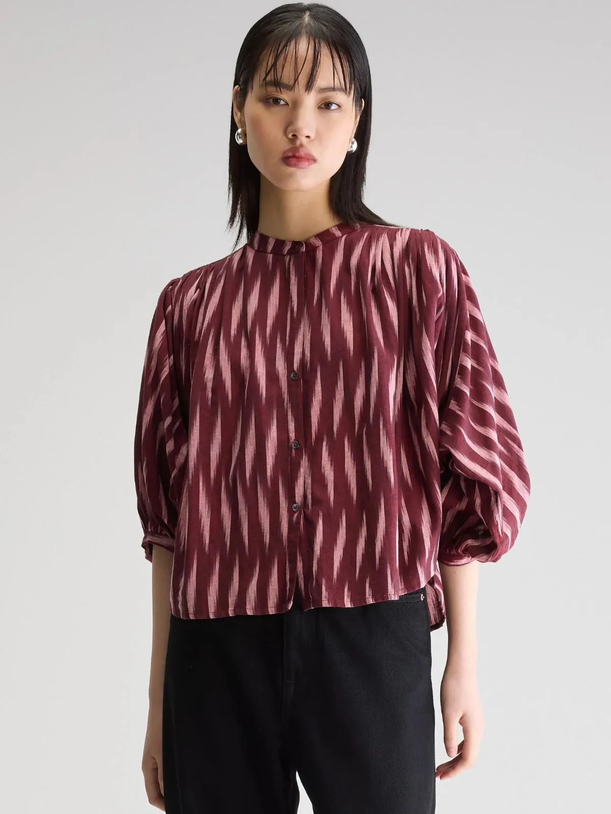 Ink Aztec Cropped Blouse - Pink sold by iris product image thumbnail 2