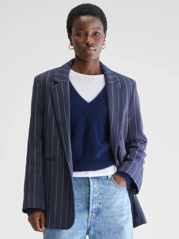 Veil Striped Blazer - Navy sold by iris