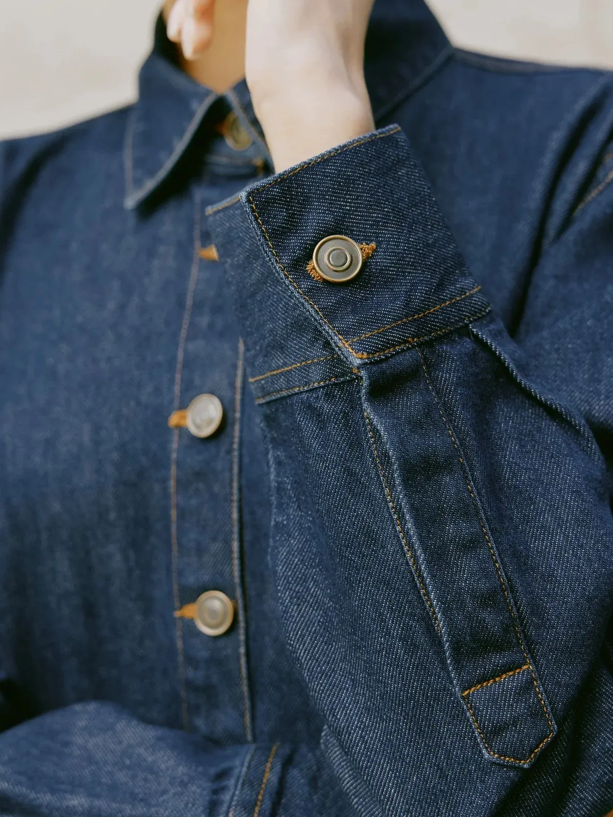 Denim Pleated Shirt Dress sold by iris product image thumbnail 3