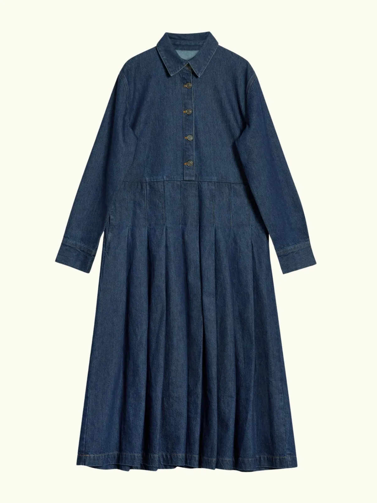Denim Pleated Shirt Dress sold by iris product image thumbnail 4