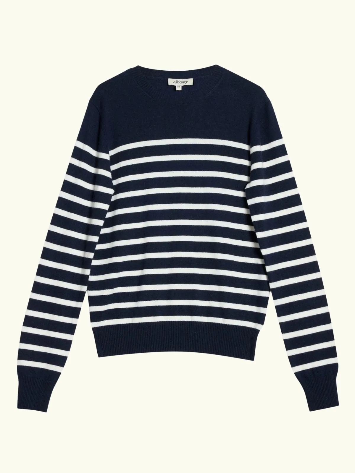 Stripe Crew Lightweight Jumper - Navy sold by iris