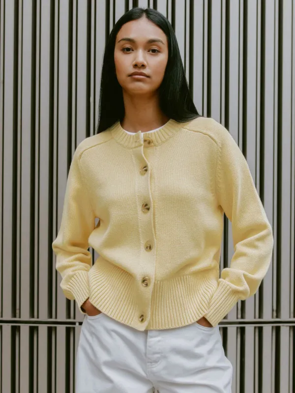 Crew Cardigan - Butter Yellow sold by iris