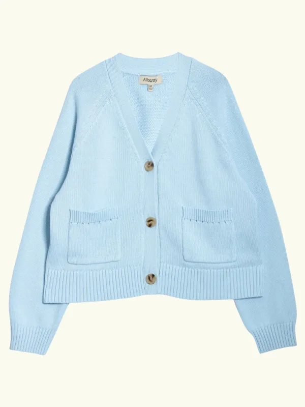 Relaxed V Neck Cardigan - Light Blue made by iris