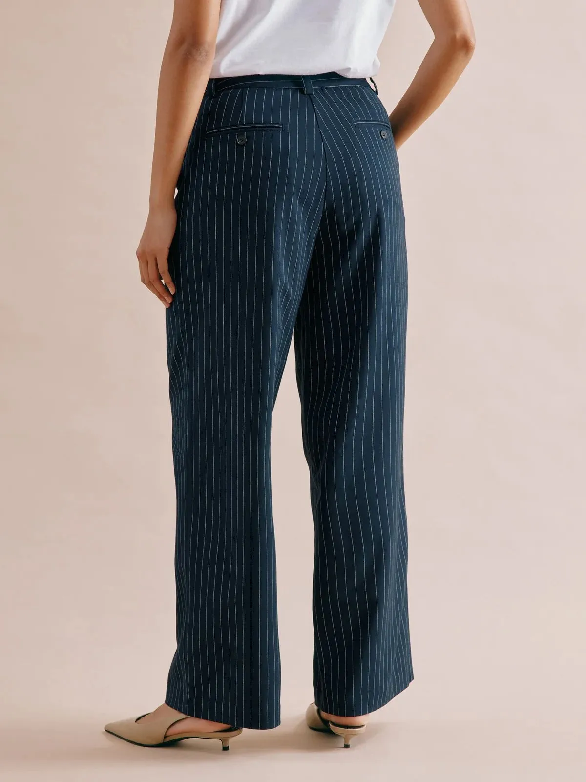 Pinstripe Trouser - Navy sold by iris product image thumbnail 3