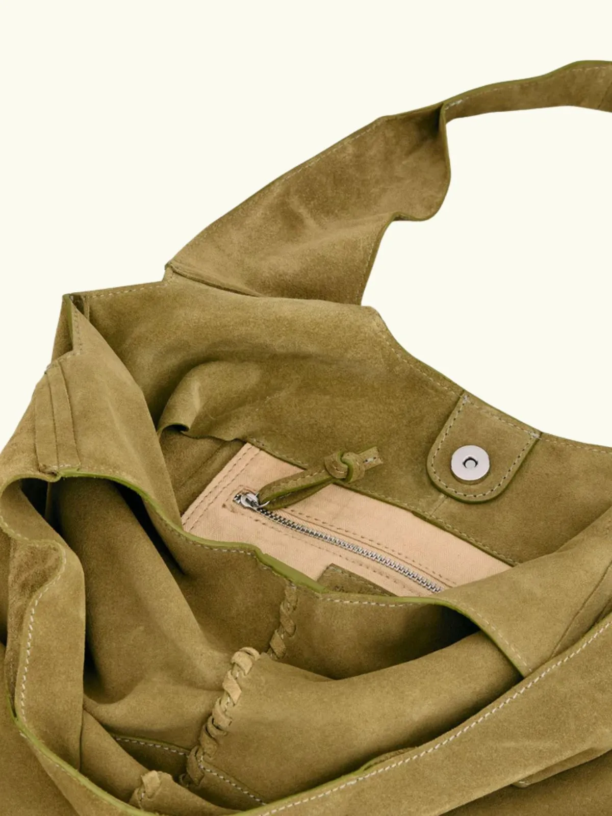 Suede Demi Bag - Green sold by iris product image thumbnail 3