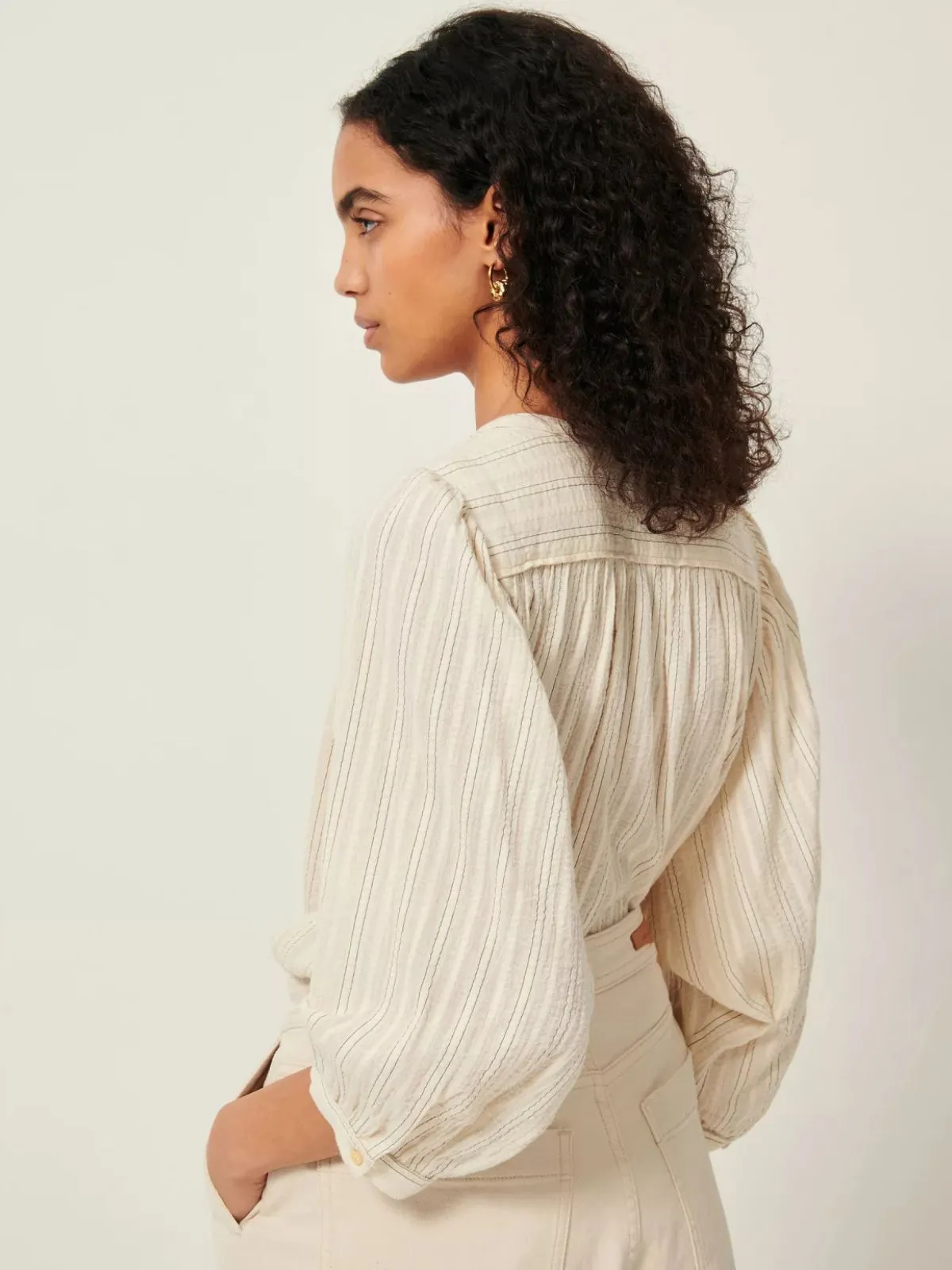 A View Puff Blouse - Cream sold by iris product image thumbnail 3