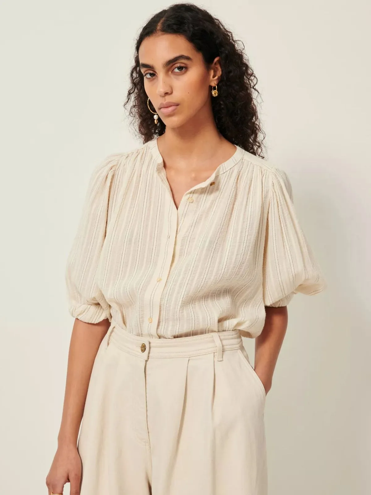 A View Puff Blouse - Cream sold by iris product image thumbnail 2