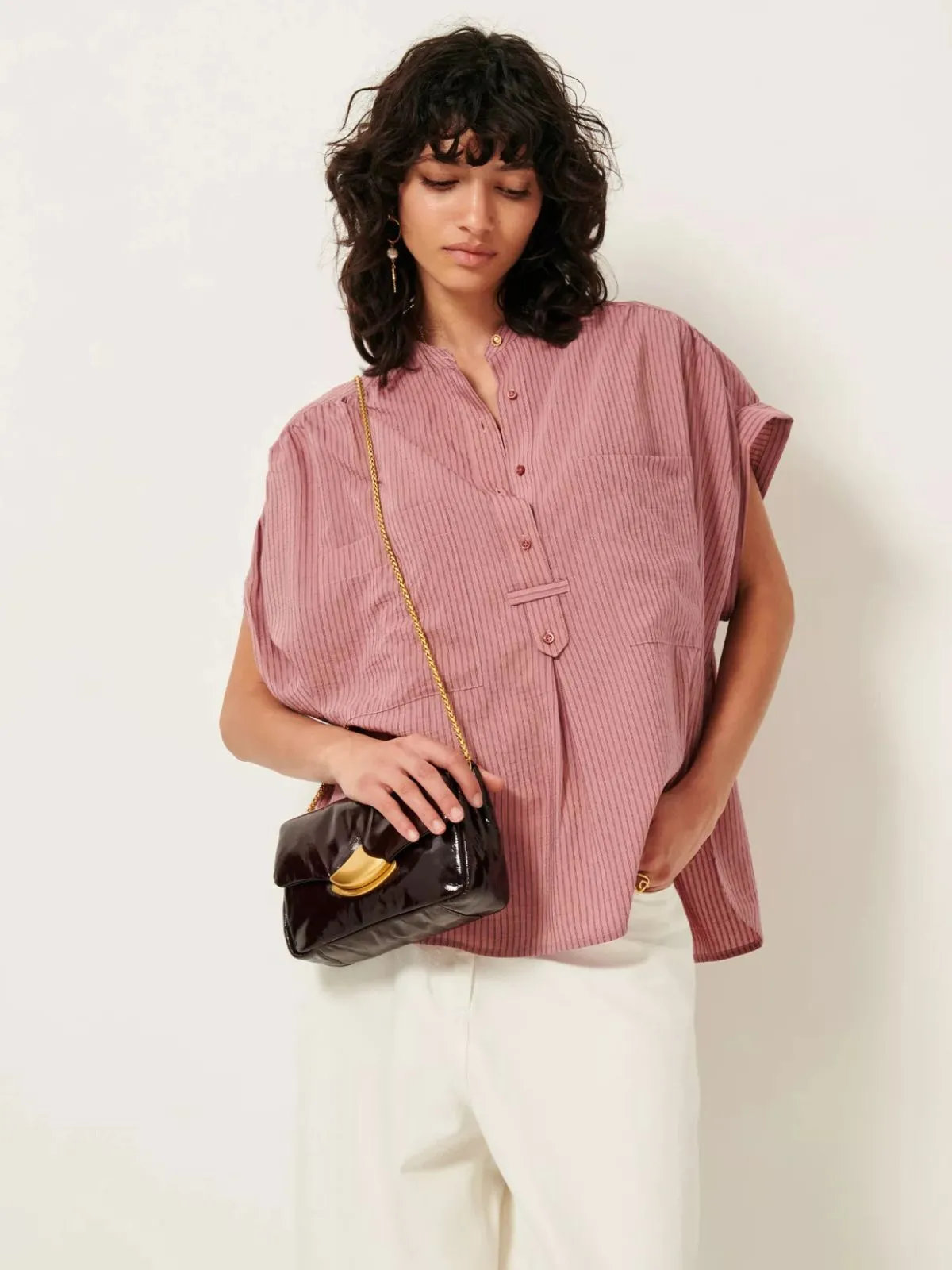 Camille Striped Shirt - Pink sold by iris product image thumbnail 3