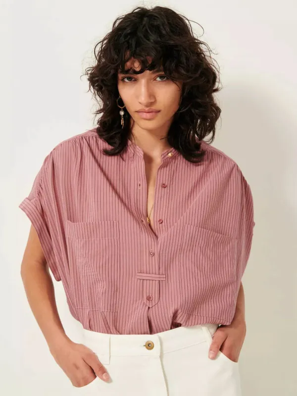 Camille Striped Shirt - Pink made by Sessun