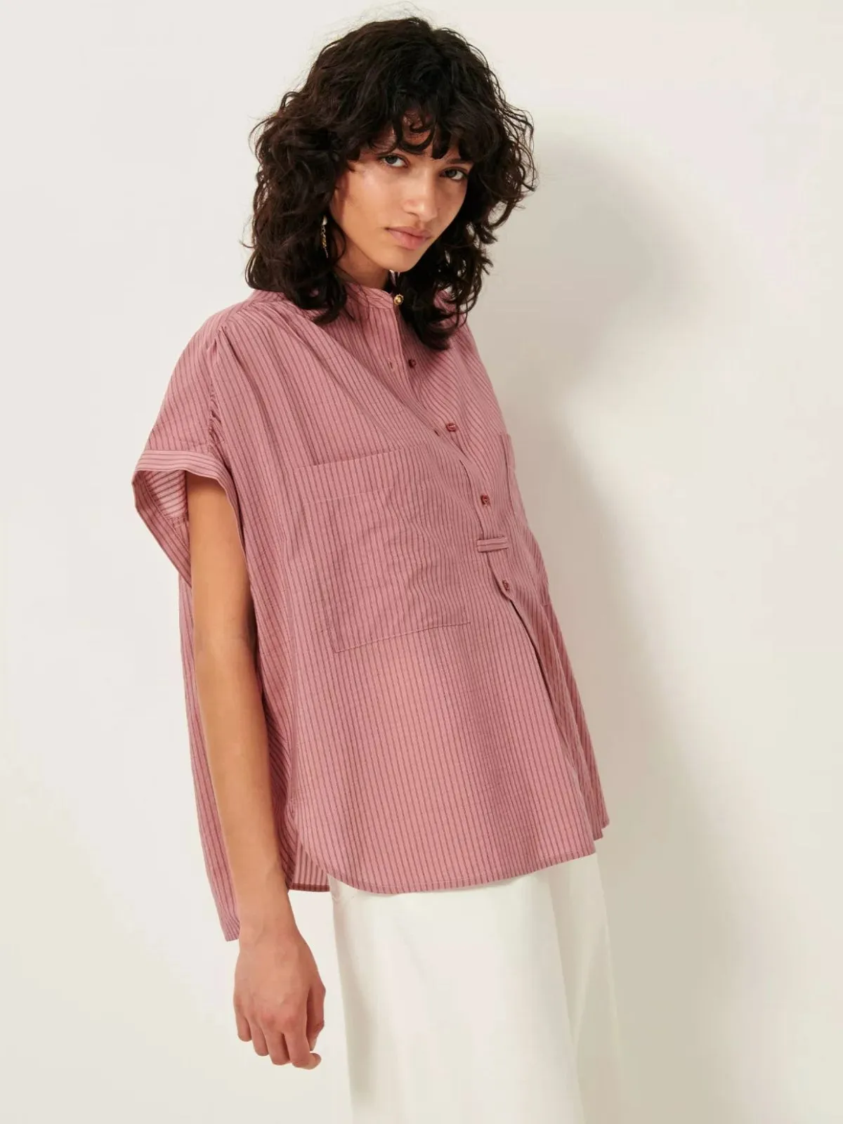 Camille Striped Shirt - Pink sold by iris product image thumbnail 2