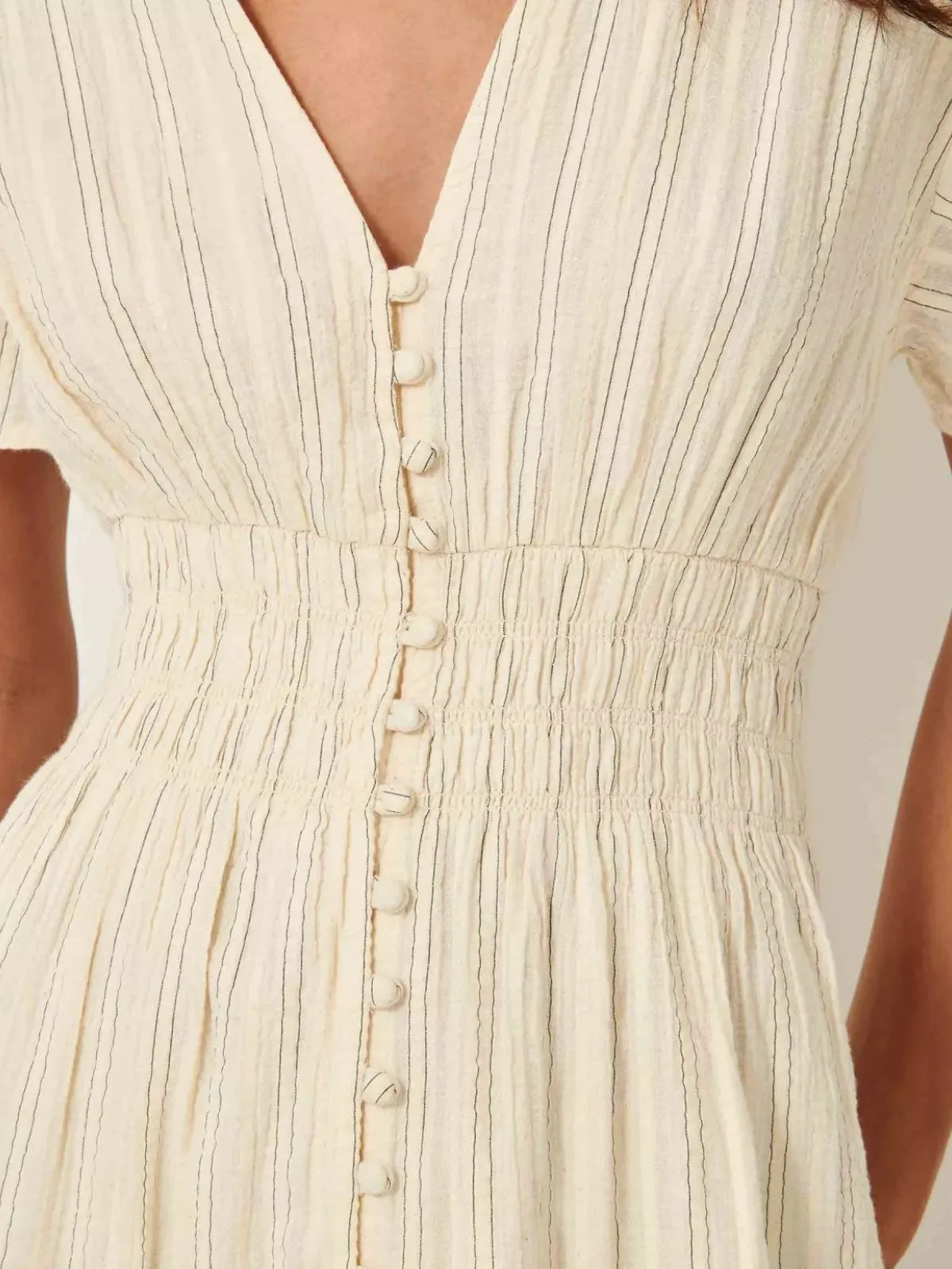 Galaposa Striped Dress - Cream sold by iris product image thumbnail 3