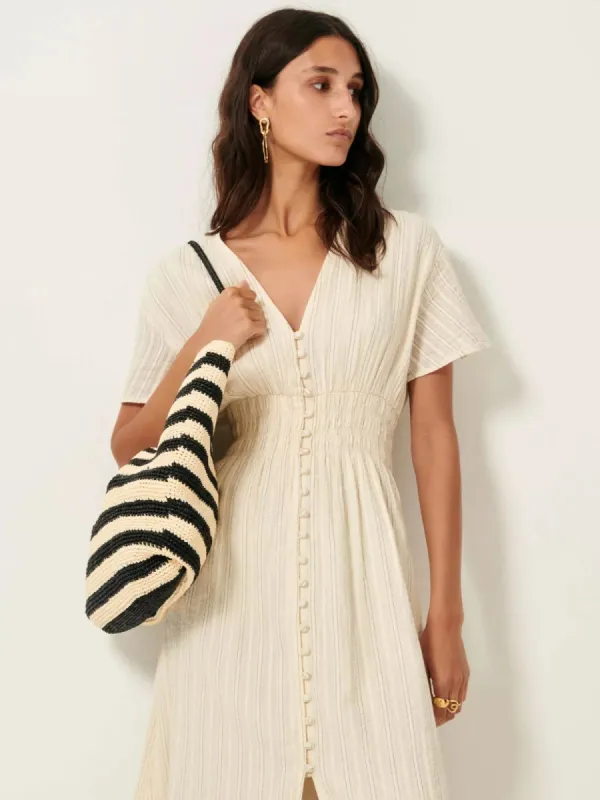 Galaposa Striped Dress - Cream sold by iris