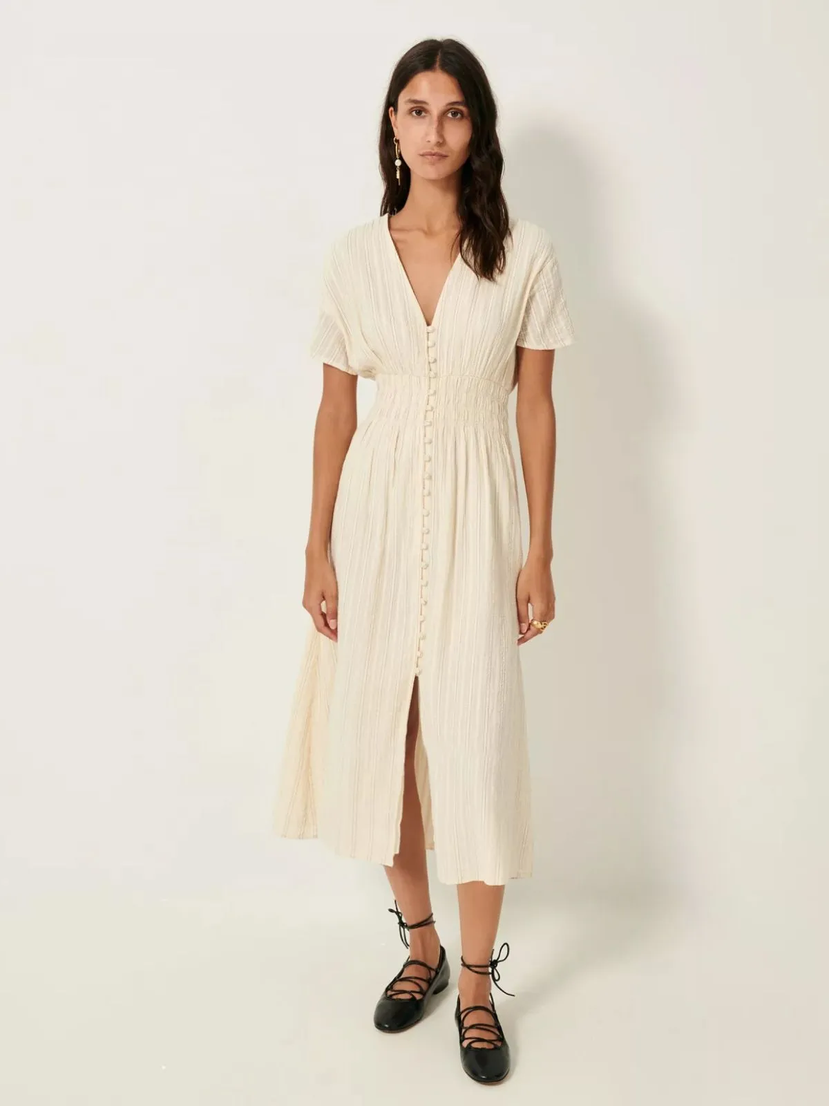 Galaposa Striped Dress - Cream sold by iris product image thumbnail 2