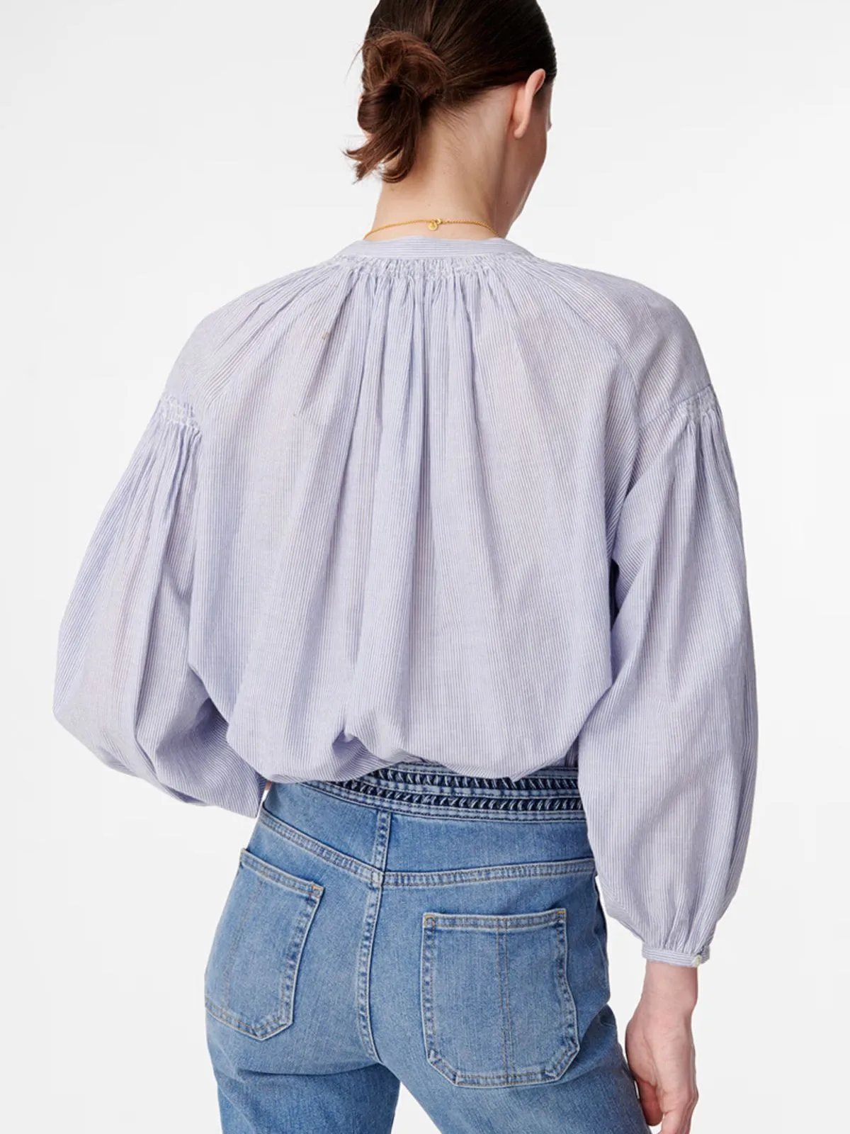 Nipoa Stripe Blouse - Blue sold by iris product image thumbnail 4