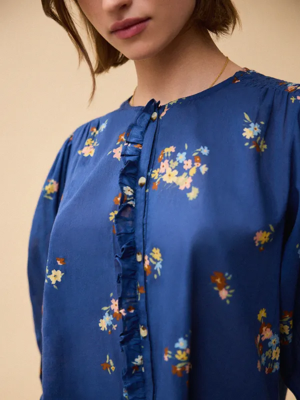 Florence Primrose Print Blouse - Navy sold by iris
