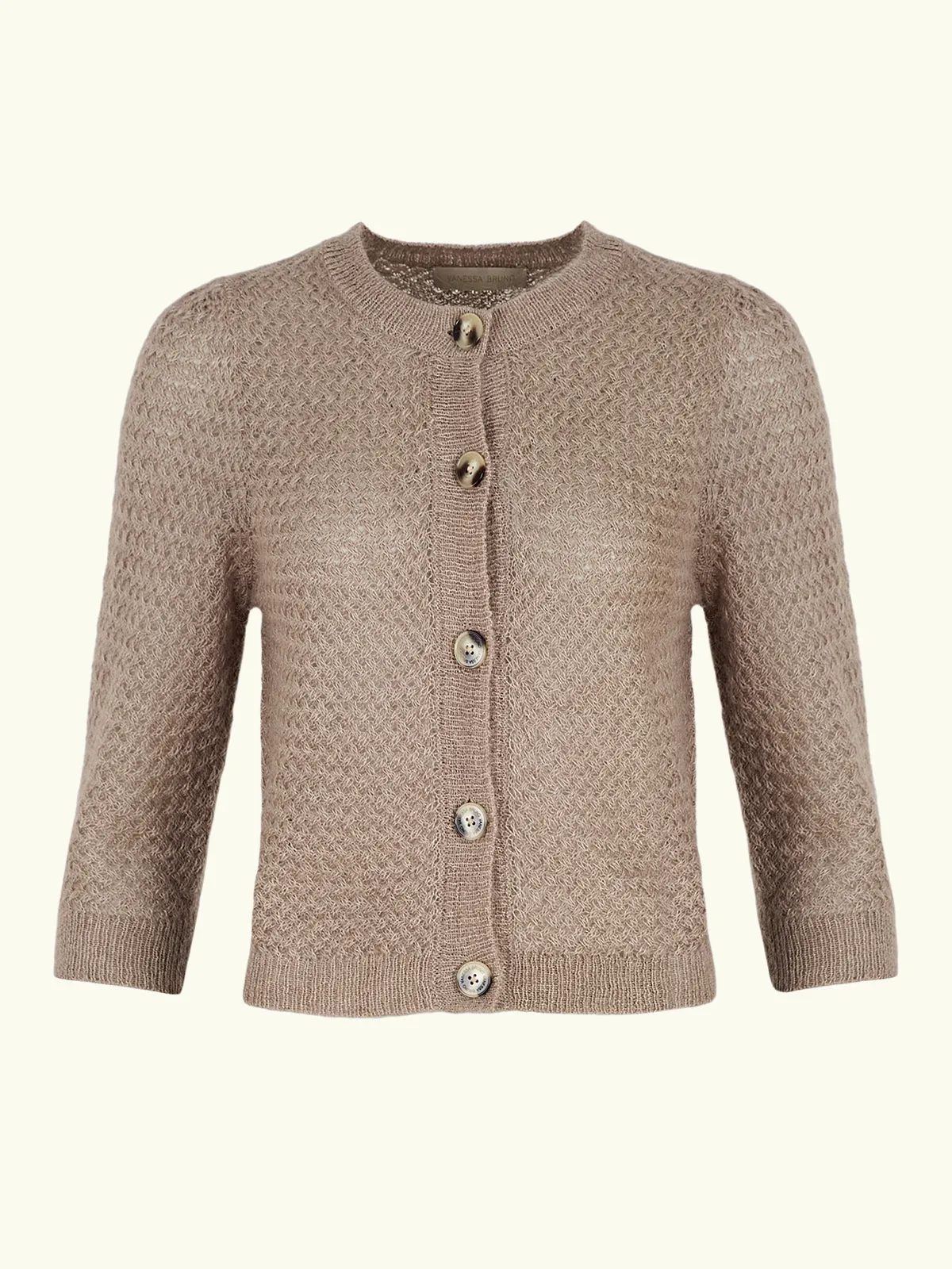 Erika Mohair Knit Cardigan - Taupe sold by iris
