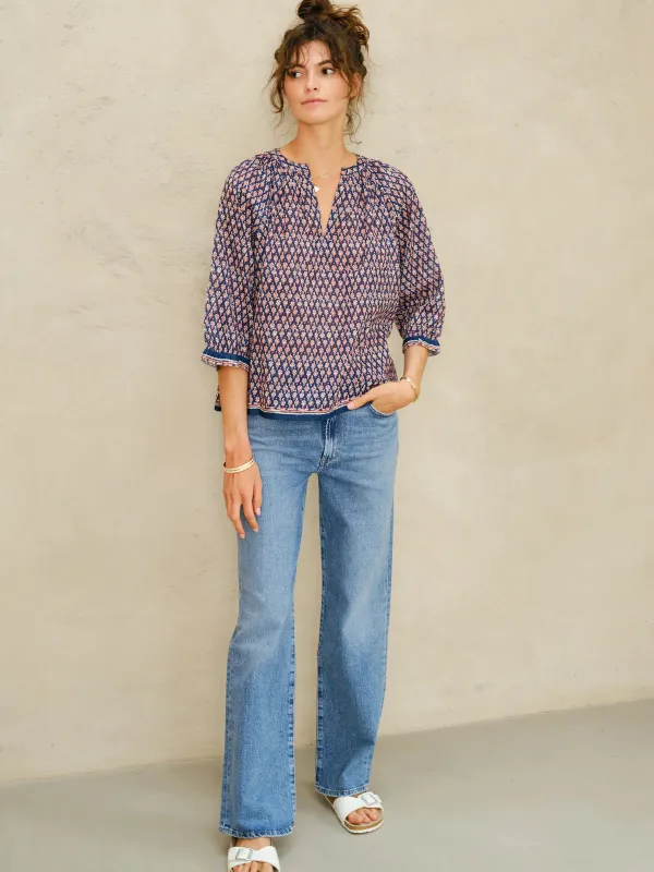 Mari Print long Sleeves Top made by iris