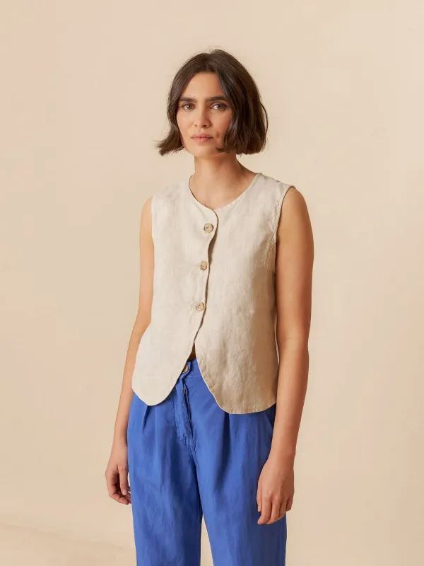 Linen Waistcoat sold by iris