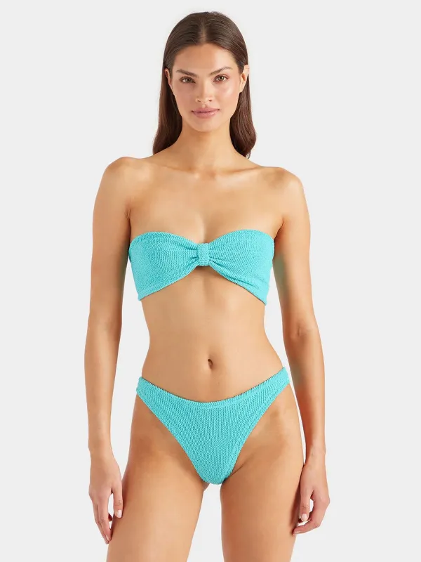 Jean Metallic Crinkle Bikini - Aqua sold by iris