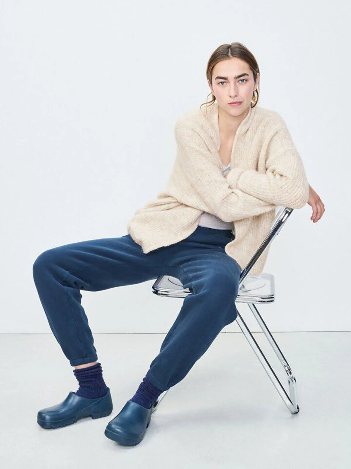 East Melange Cardigan - Light Grey sold by iris product image thumbnail 3