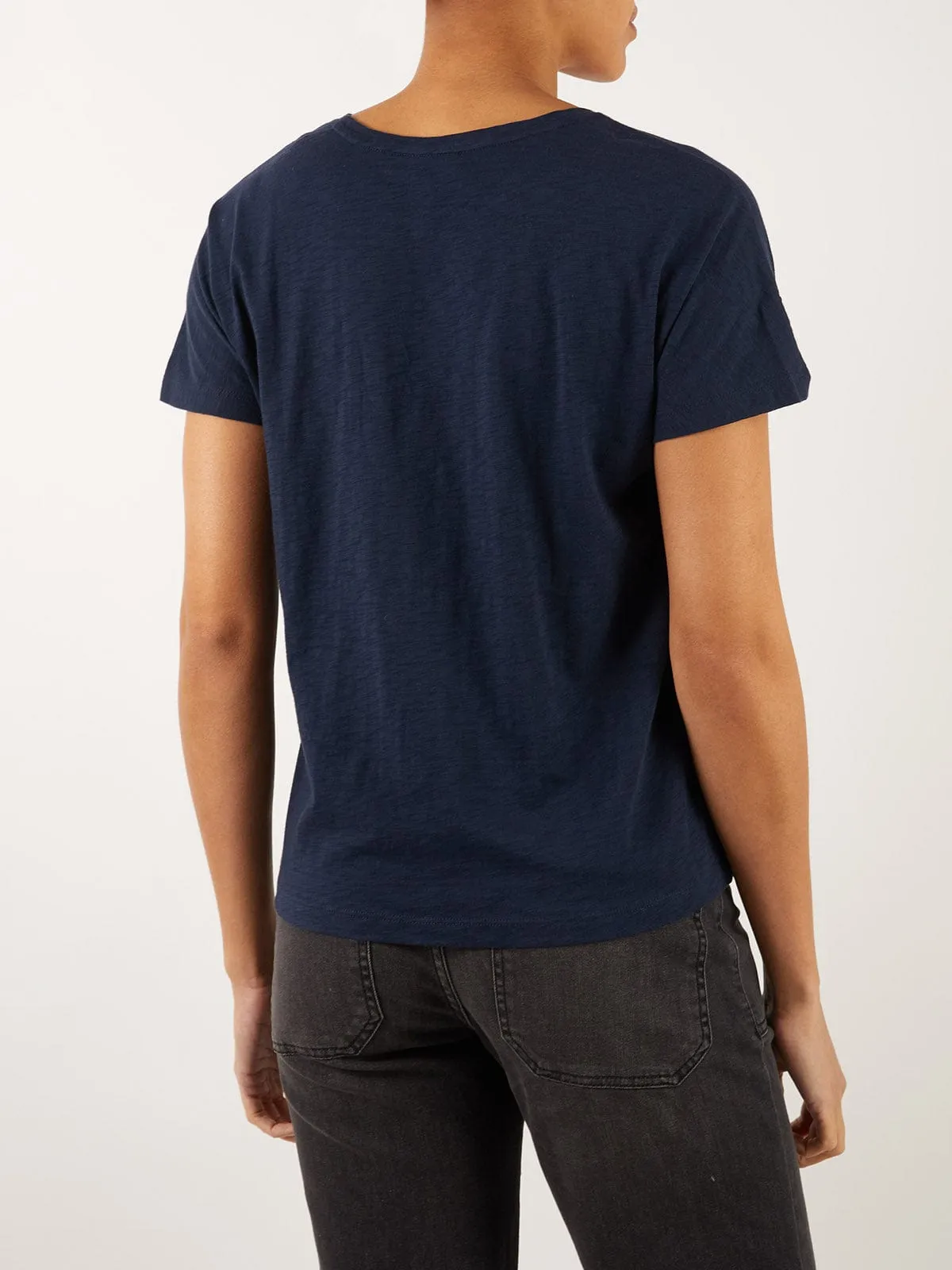 Esmee V/Neck T-Shirt - Navy sold by iris product image thumbnail 4