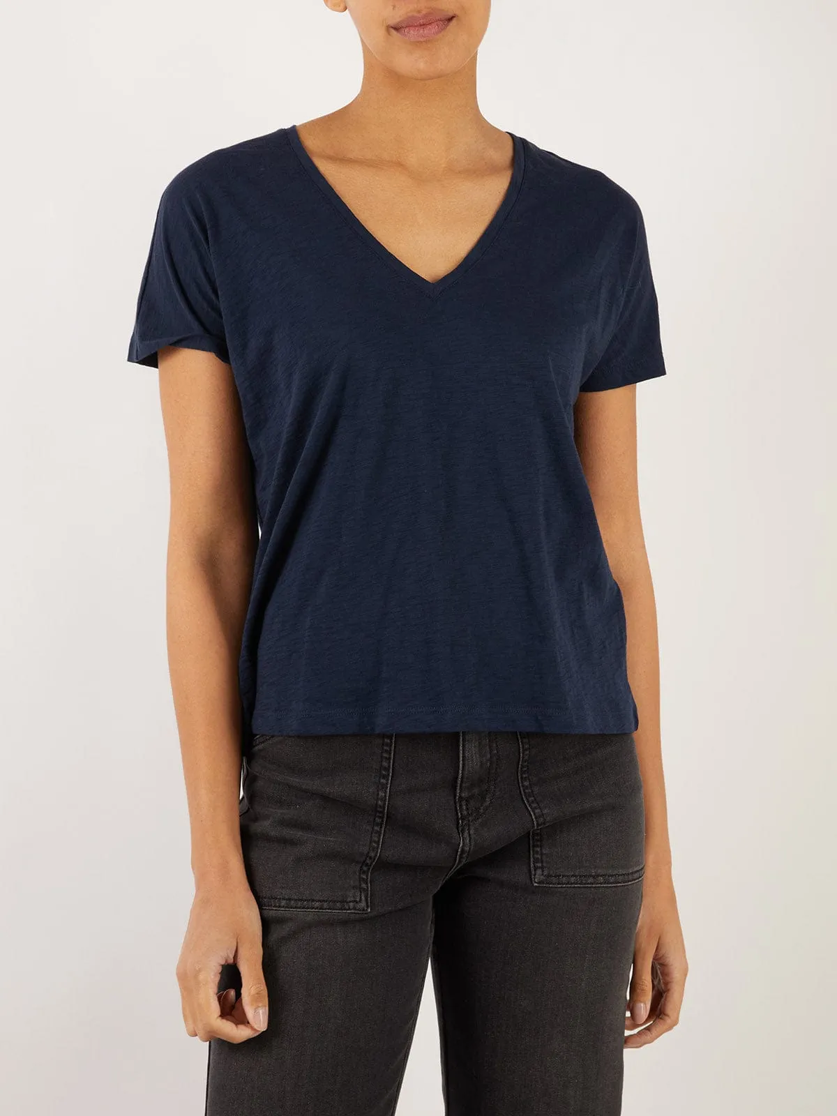 Esmee V/Neck T-Shirt - Navy sold by iris product image thumbnail 3