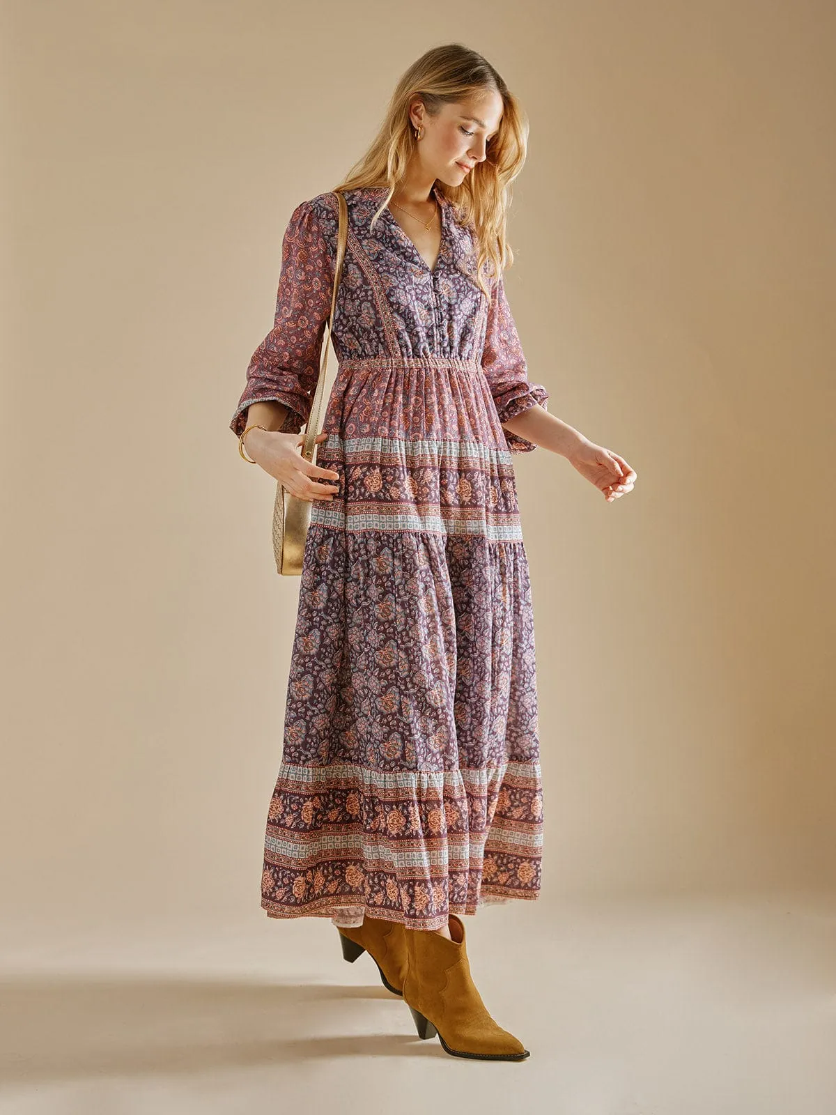 Kennedy V Neck Midi Dress – Vintage Pink sold by iris product image thumbnail 4