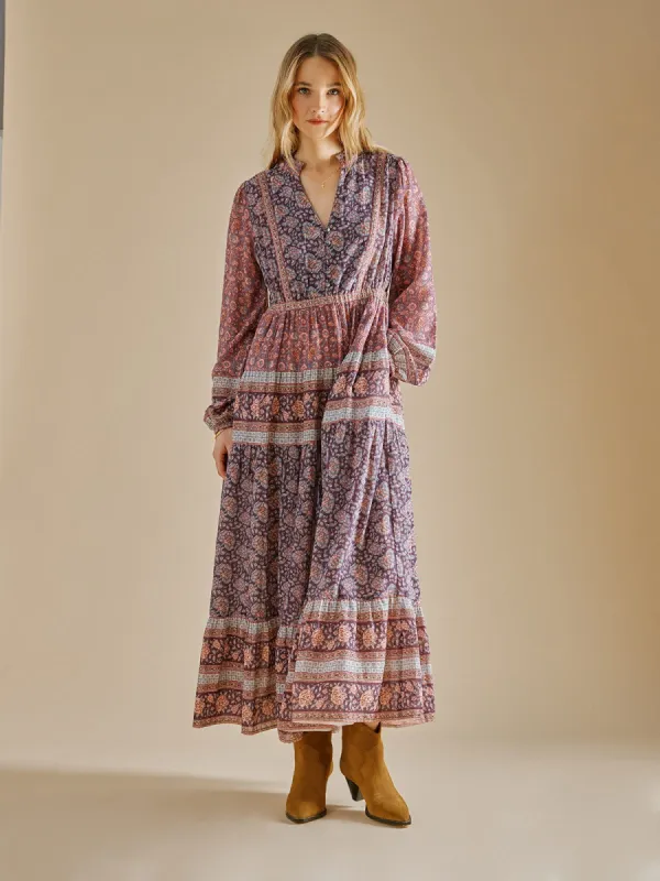 Kennedy V Neck Midi Dress – Vintage Pink made by iris