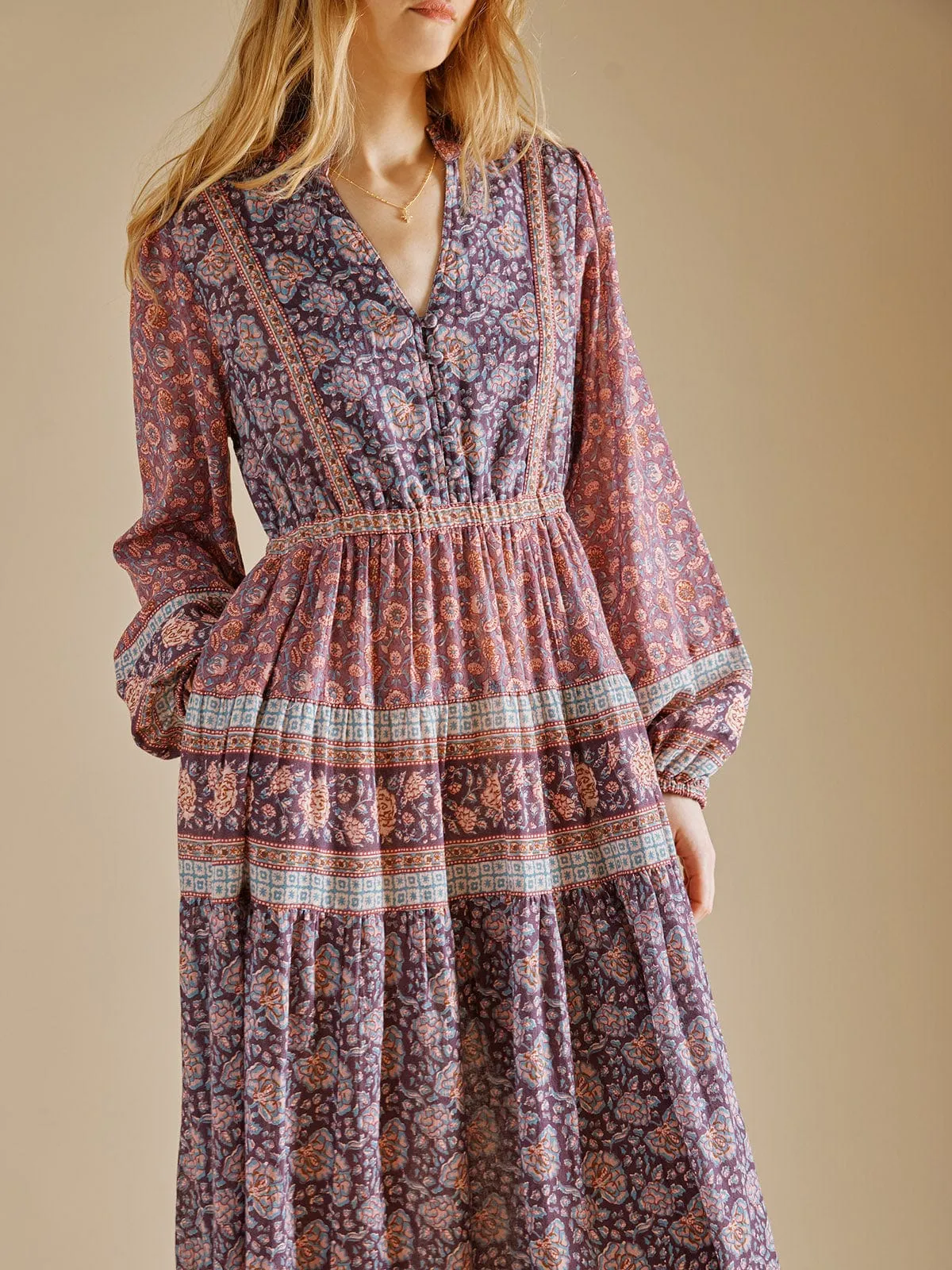 Kennedy V Neck Midi Dress – Vintage Pink sold by iris product image thumbnail 2