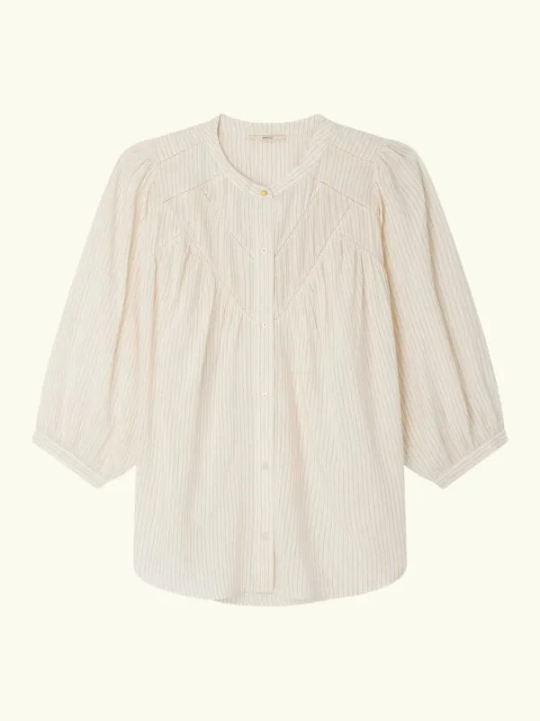 Savi Puff Sleeve Blouse - Cream made by Sessun