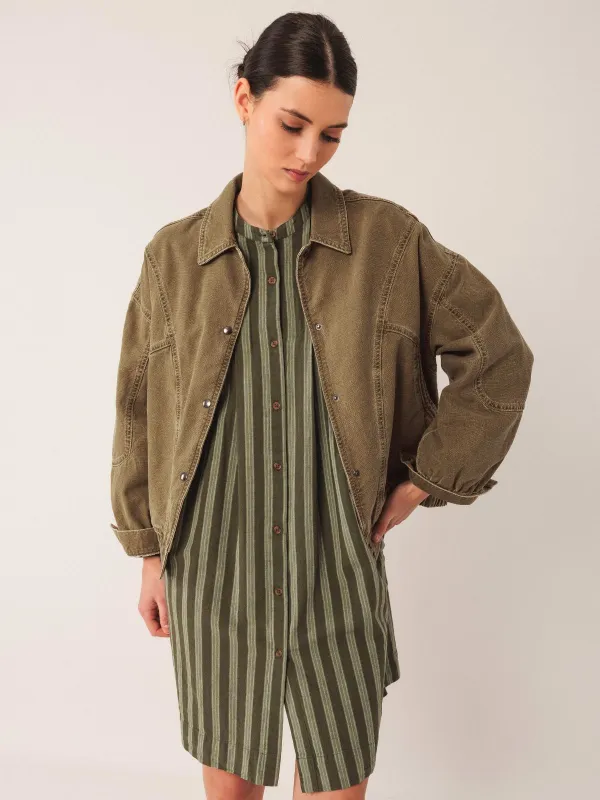 Denim Bomber Jacket - Olive made by Indi & Cold