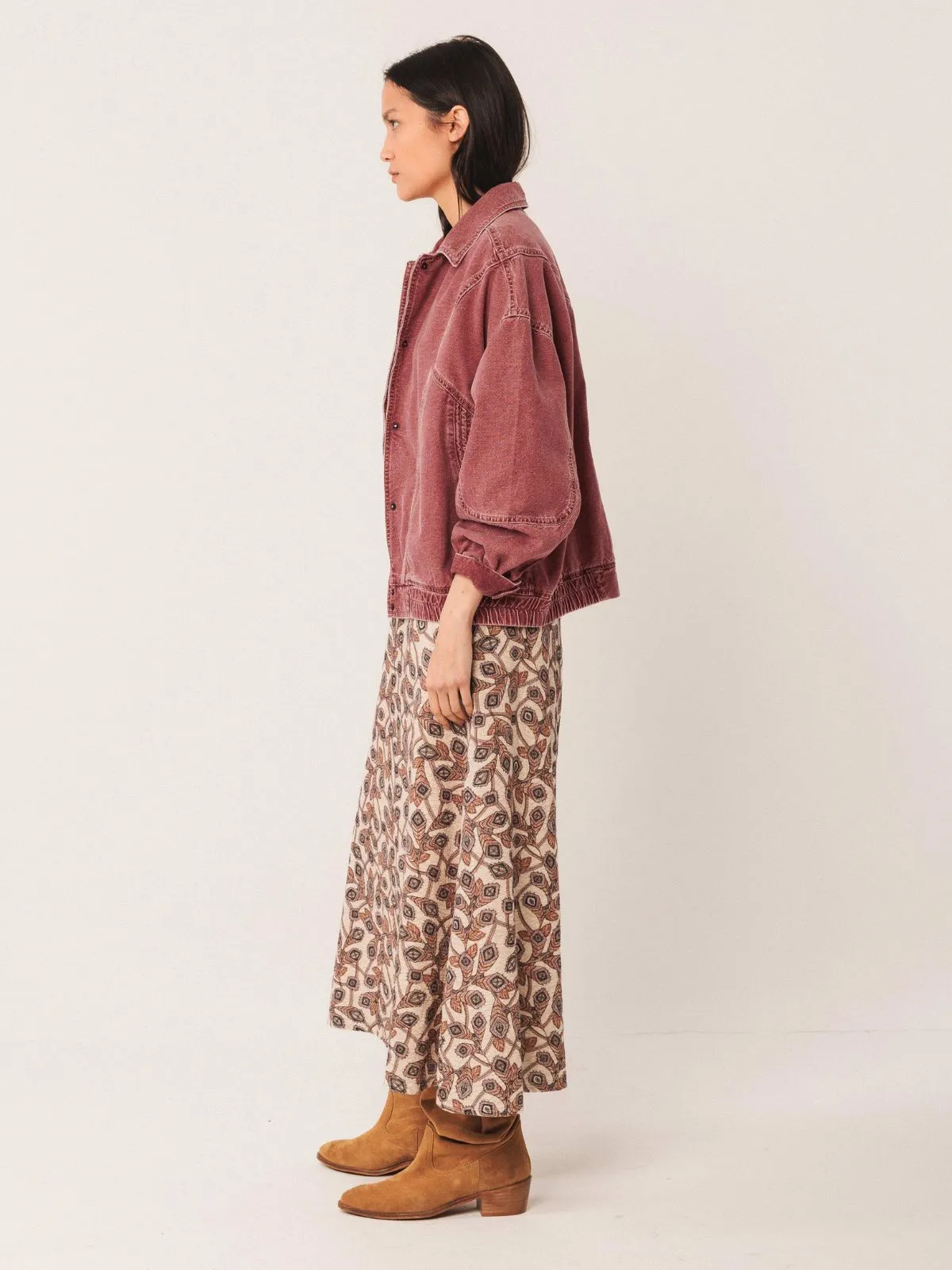 Denim Bomber Jacket - Cherry sold by iris product image thumbnail 4