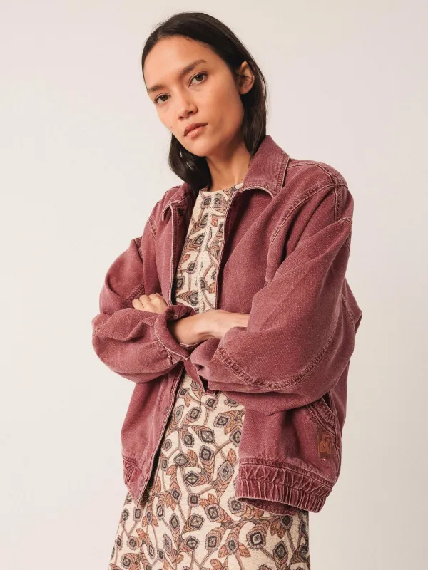 Denim Bomber Jacket - Cherry sold by iris