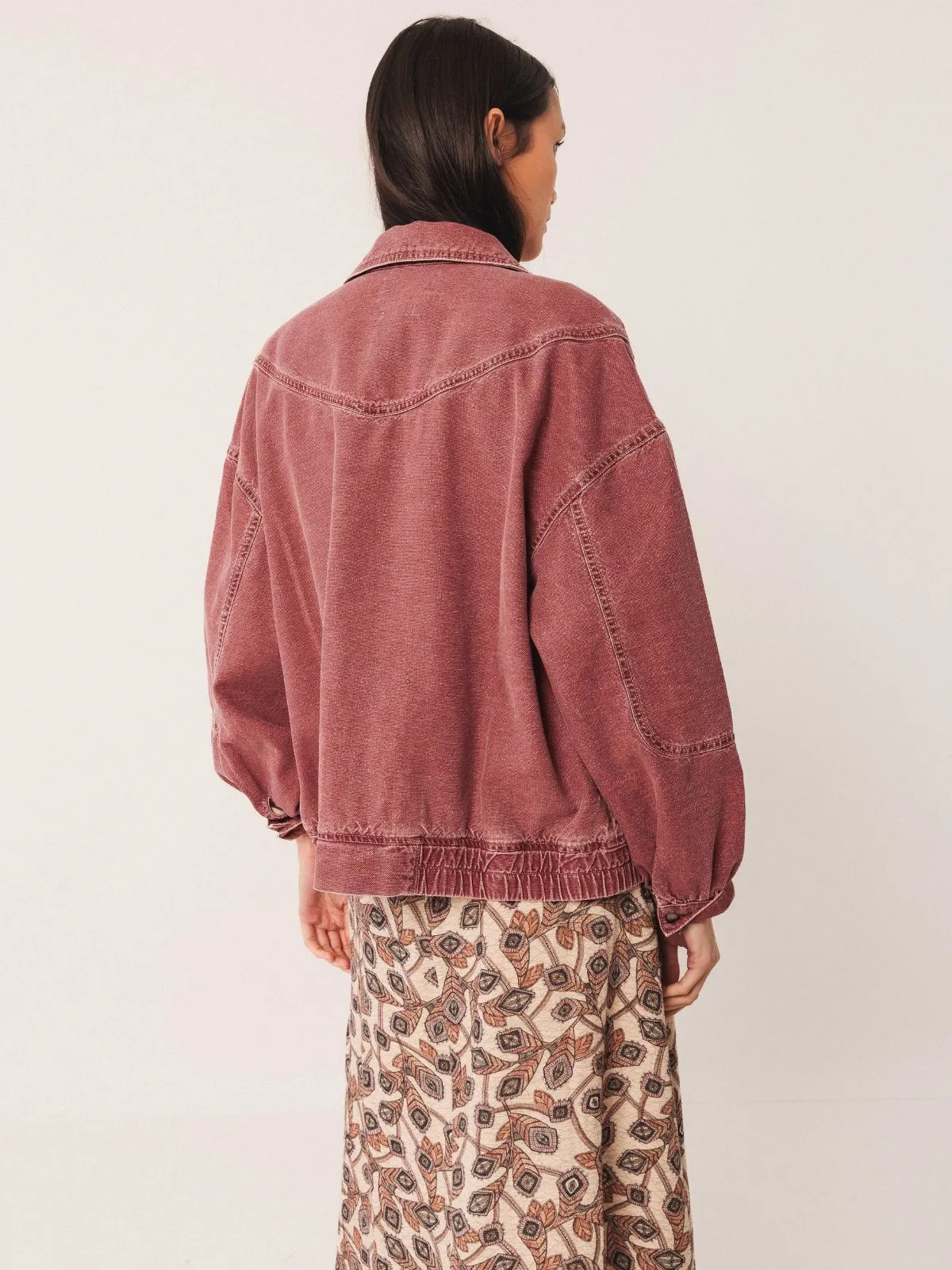 Denim Bomber Jacket - Cherry sold by iris product image thumbnail 3