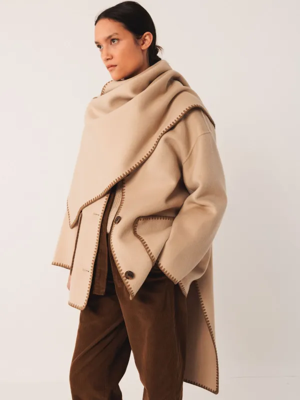 Blanket Stitch Scarf Neck Jacket sold by iris