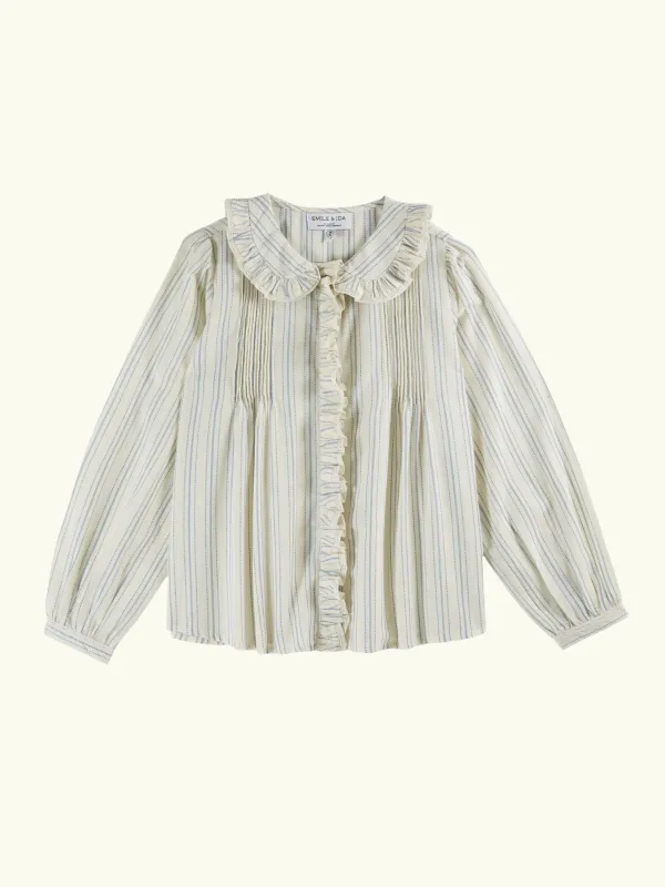 Cyrielle Stripe Collar Blouse - Ecru sold by iris