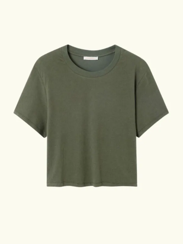 Ypawood Round Neck T-Shirt - Khaki sold by iris
