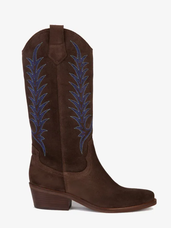 Goldie Ebony Cowboy Boots- Brown sold by iris