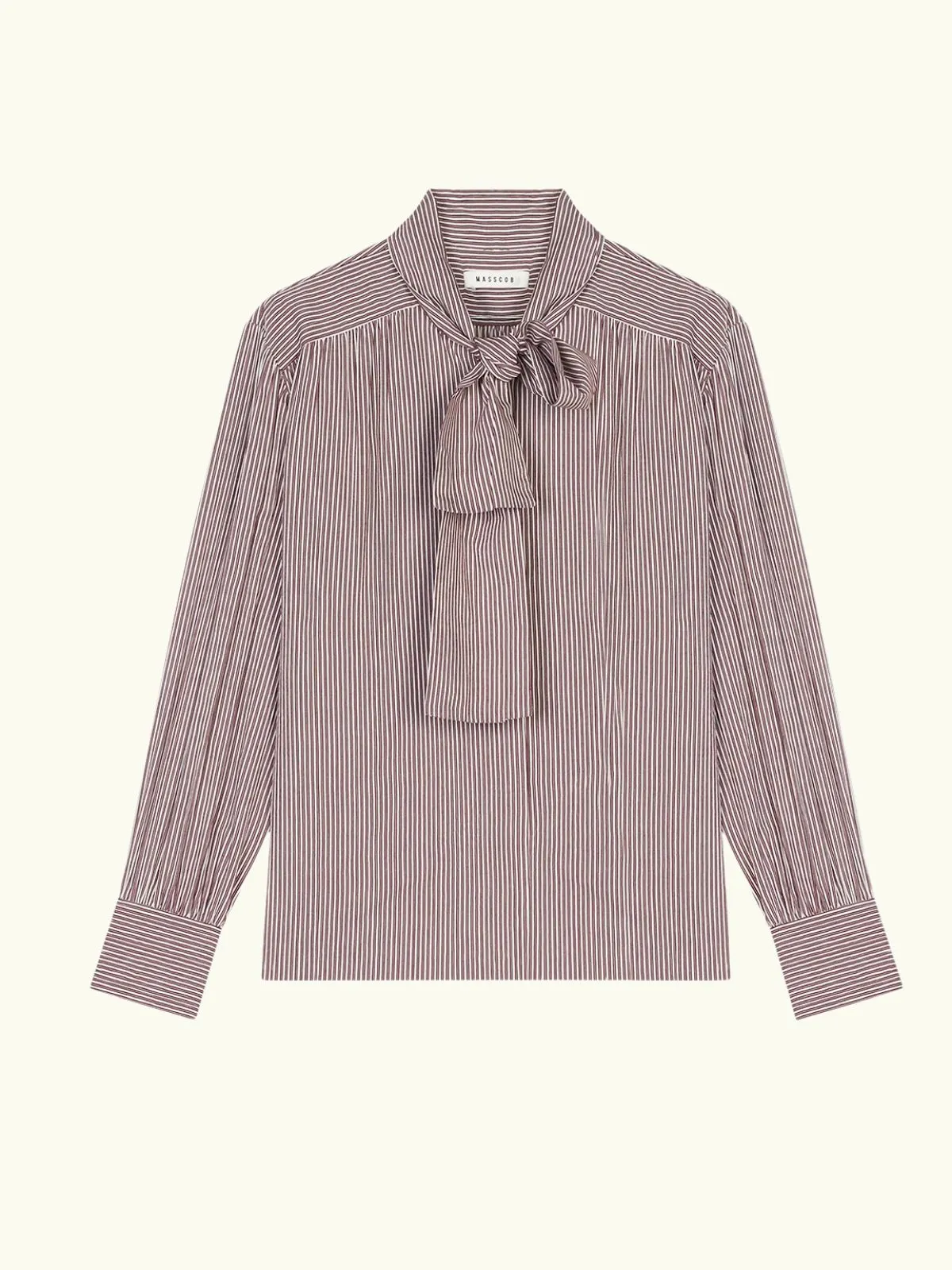 Gilot Bow Collar Shirt - Wine sold by iris